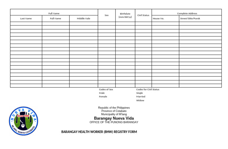 Registry form | PDF