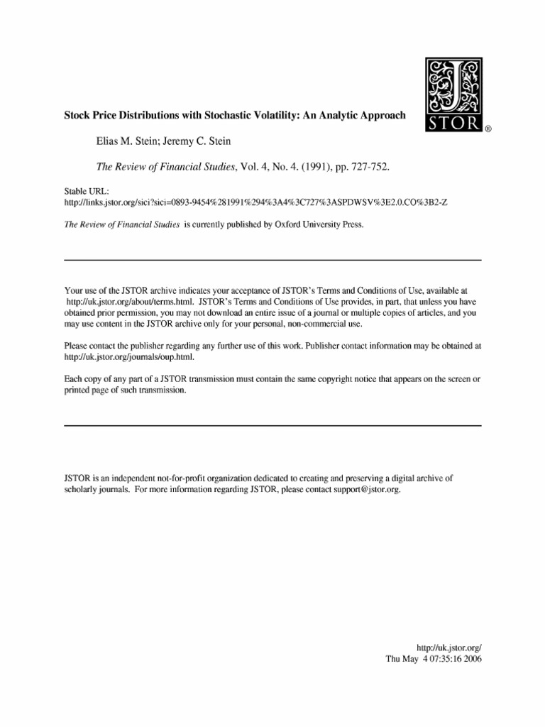 Stock price distributions with stochastic volatility an analytic ...