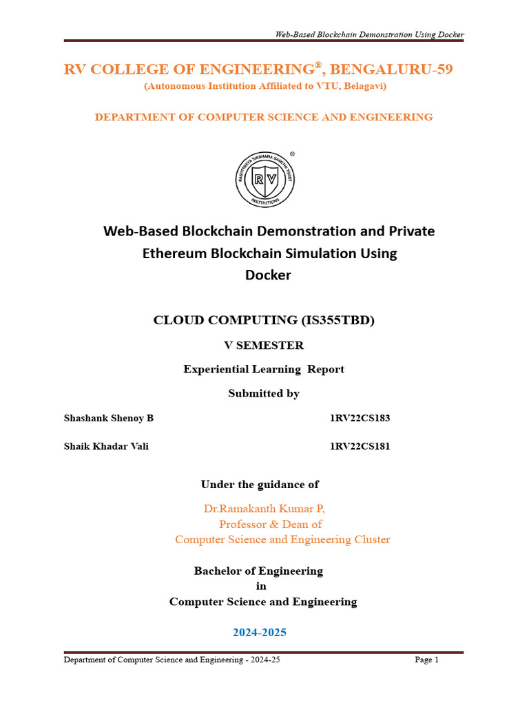 Web-Based Blockchain Demo with Docker | PDF | Cloud Computing ...
