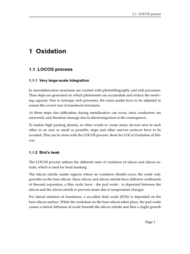 LOCOS Process in Semiconductor Fabrication | PDF | Semiconductor Device ...
