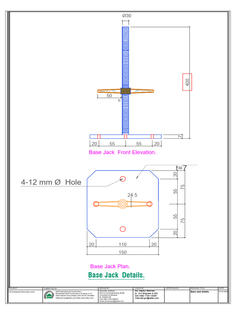 Base Jack Details for UK Embassy Renovation | PDF
