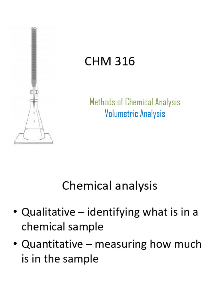 Volumetric Analysis and Titration Methods | PDF | Titration | Chemistry