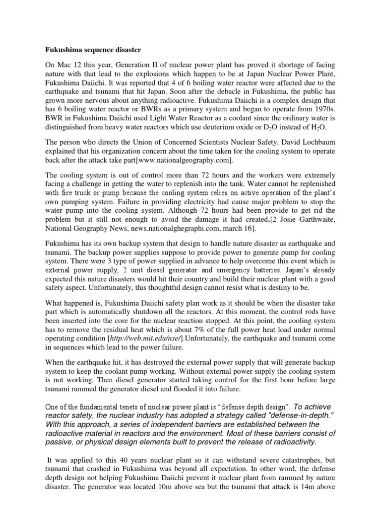 Fukushima Case Study Pdf Fukushima Daiichi Nuclear Power Plant