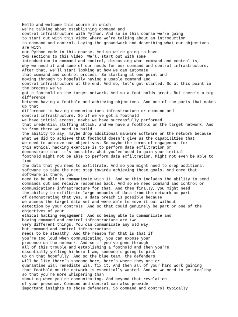 Python for Command and Control Setup | PDF | Password | Reserved Word