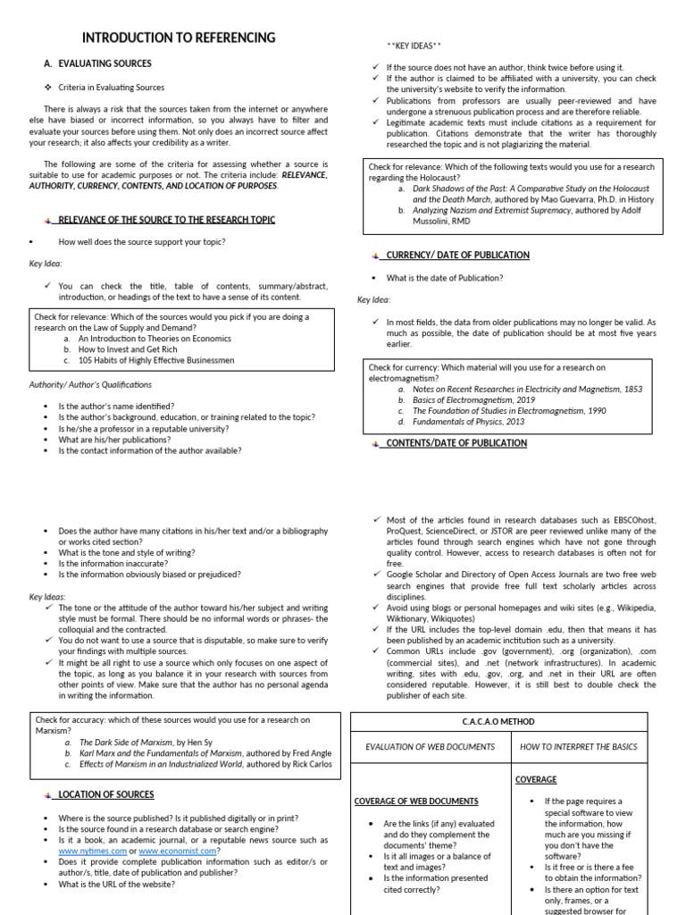 Evaluating Academic Sources Guide | PDF | World Wide Web | Internet & Web