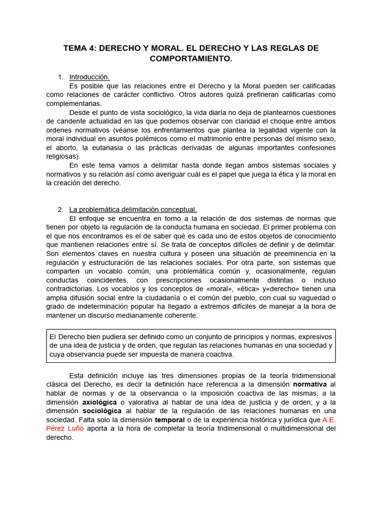 Tema 4 - Derecho y Moral | PDF | Moralidad | La Ley natural
