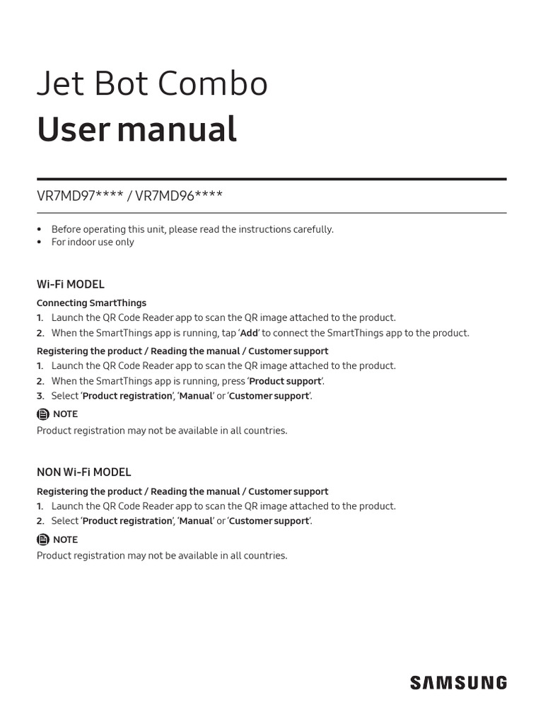 Jet Bot Combo: User Manual | PDF | Ac Power Plugs And Sockets