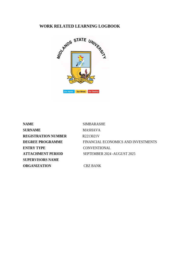 Work Related Learning Logbook Pdf