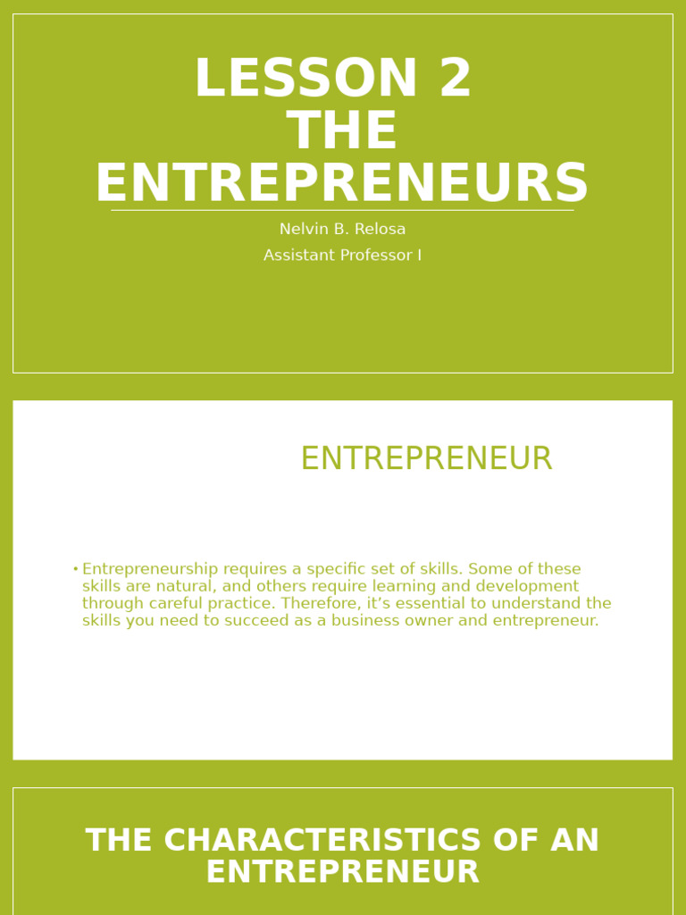 Essential Entrepreneur Characteristics | PDF | Entrepreneurship | Mindset