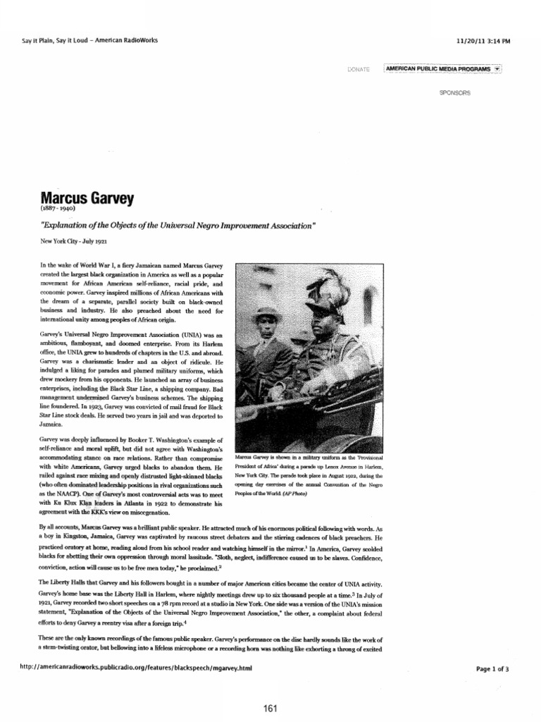 Marcus Garvey | PDF