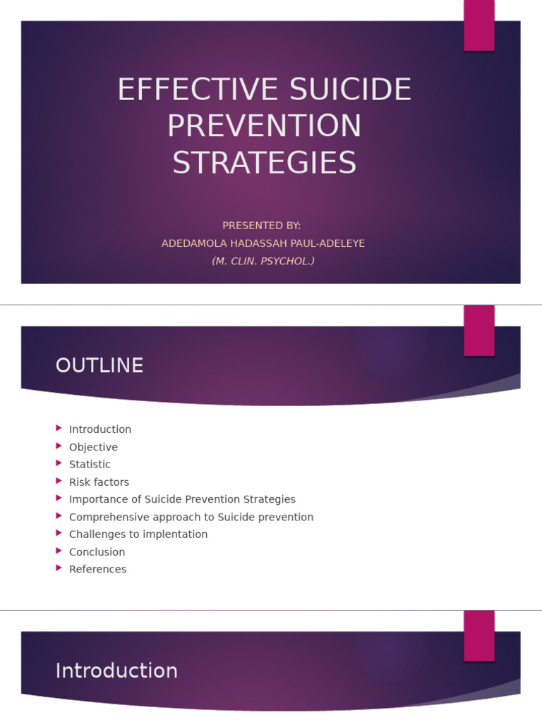 Evidence-Based Suicide Prevention Strategies | PDF | Mental Health ...