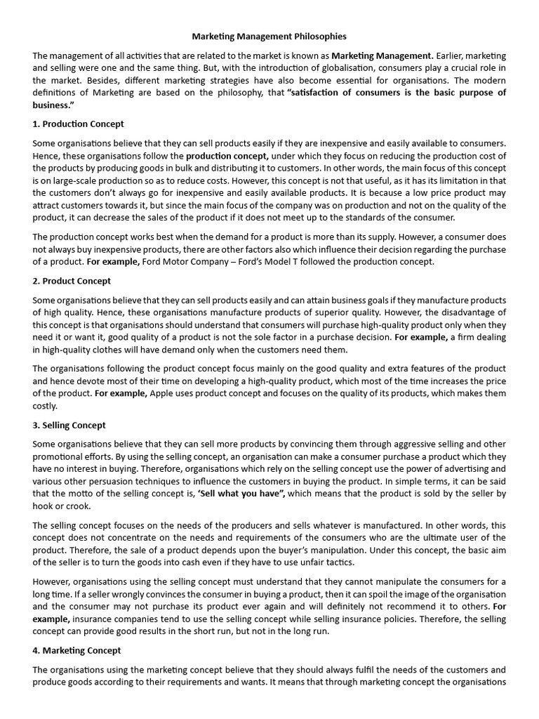 Understanding Marketing Management Concepts | PDF | Marketing | Customer