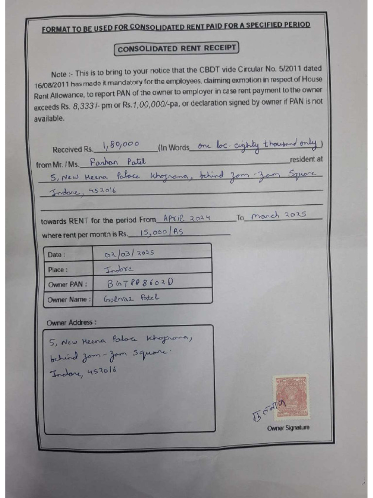 TAX 03032025025052 601002 Rent | PDF