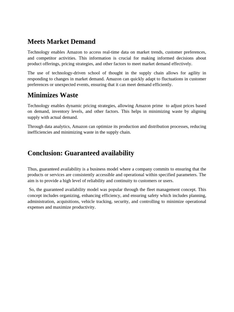 Amazon's Tech-Driven Market Adaptation | PDF