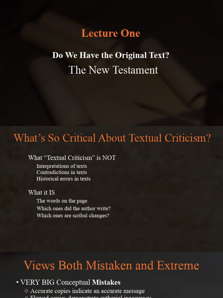 Textual Criticism of the New Testament | PDF | Textual Criticism | New ...