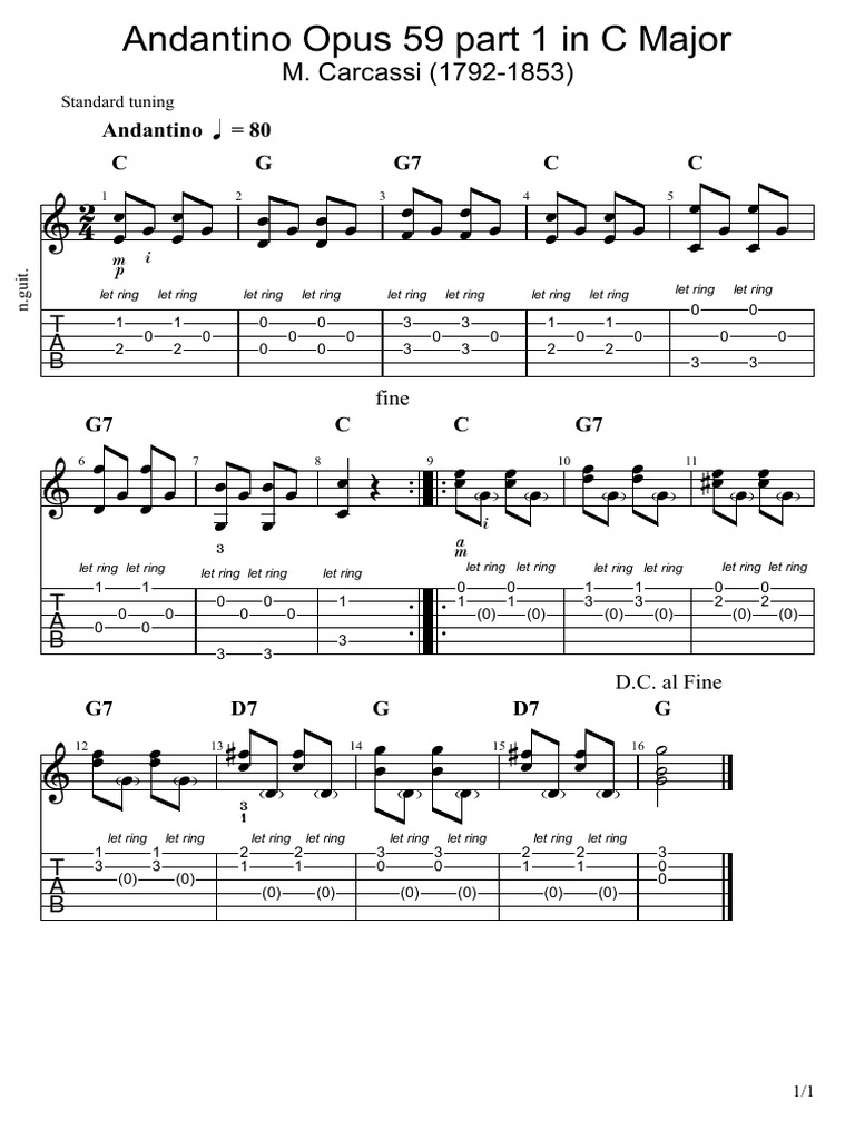 Andantino Op. 59 in C Major | PDF