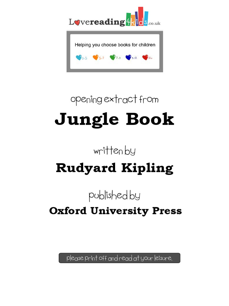 Jungle book extract pdf bagheera shere khan