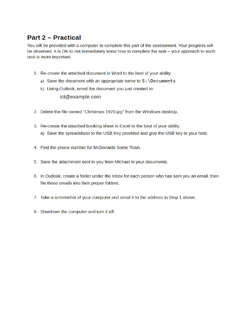Basic Computer Skills Assessment 1407 | PDF