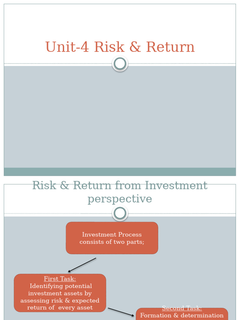 Unit-4 Risk & Return | PDF | Financial Risk | Capital Asset Pricing Model
