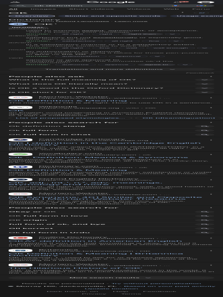 OK DEFINITION IN AMERICAN ENGLISH visual data 3