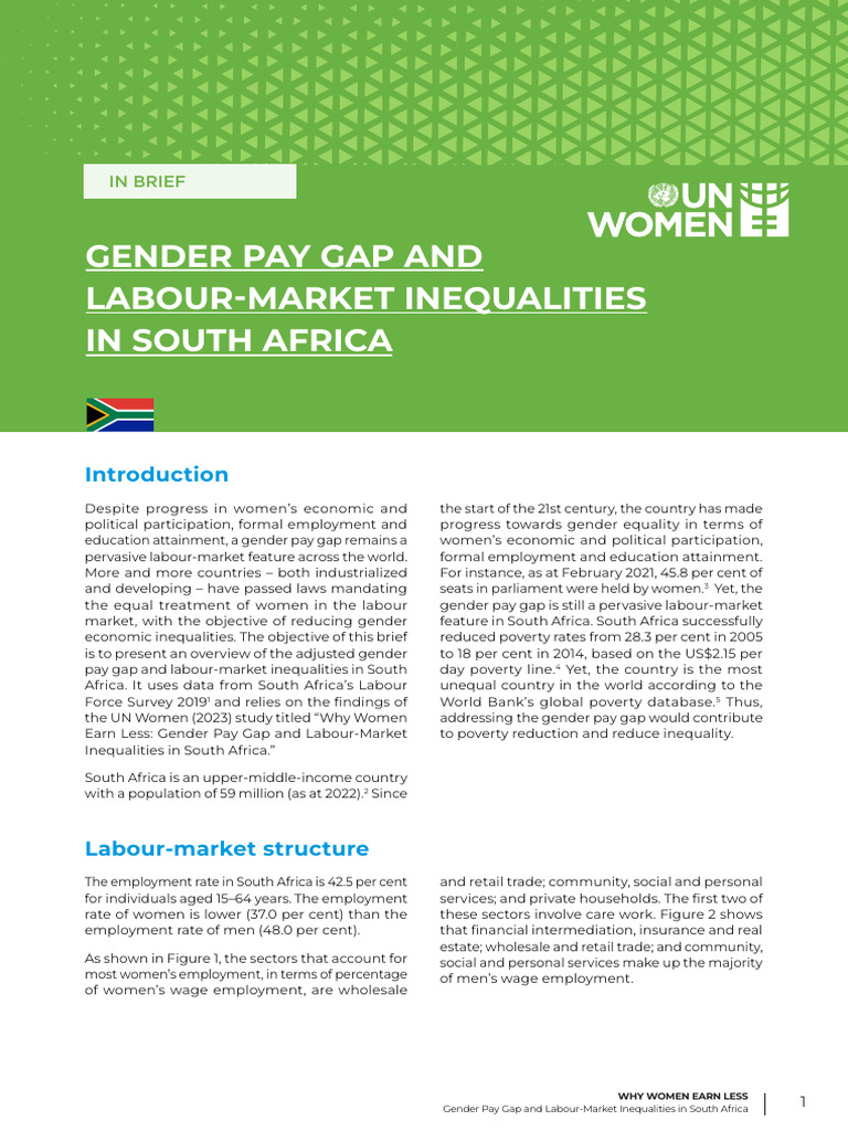 Gender Pay Gap in South Africa Analysis | PDF | Gender Pay Gap | Labour ...
