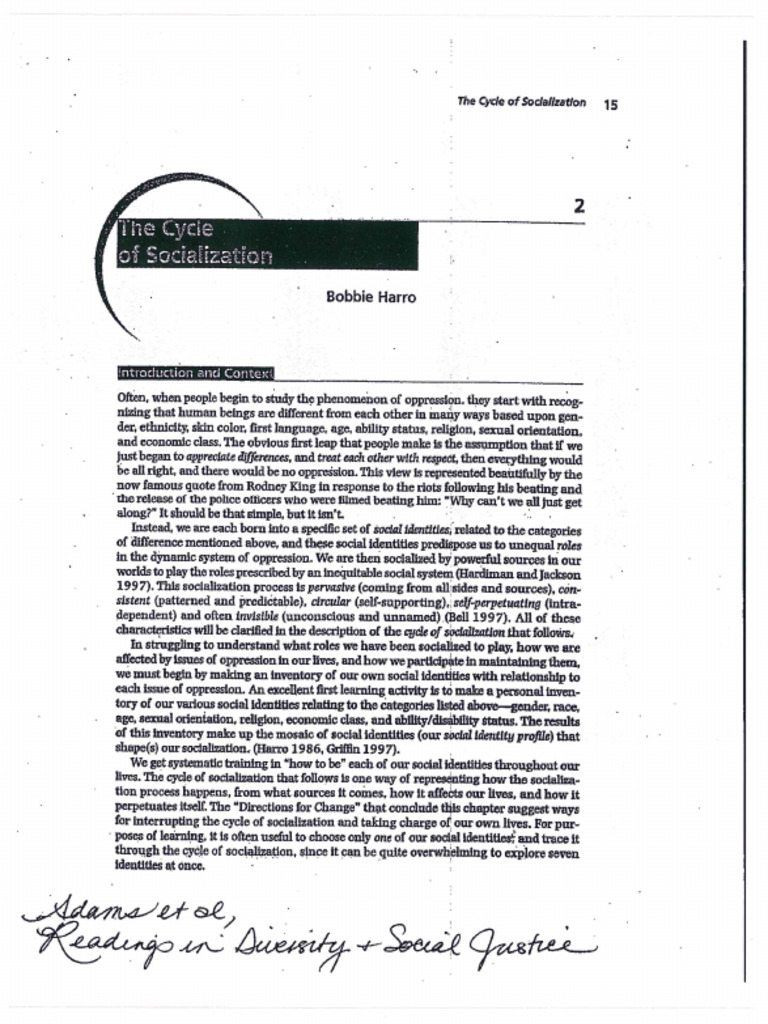The Cycle of Socialization | PDF