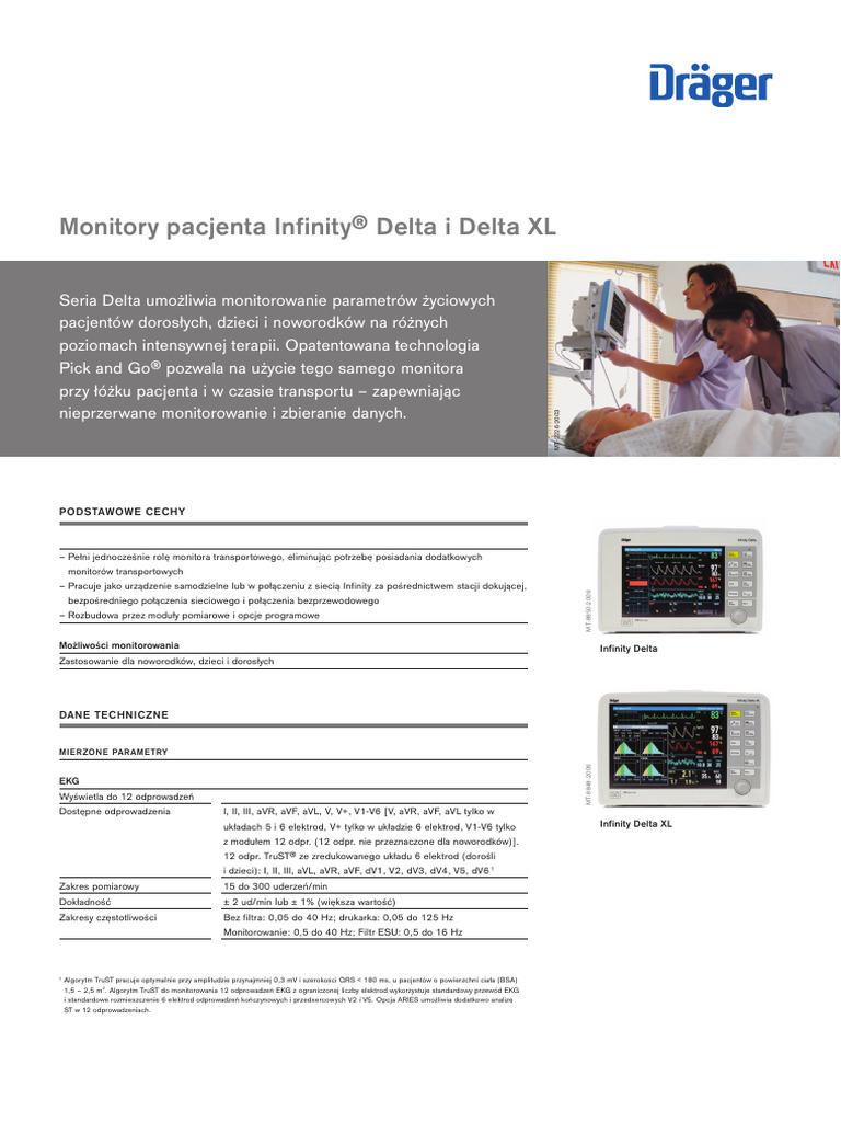 Drager Infinity Delta I Delta - XL PL - Ulotka | PDF