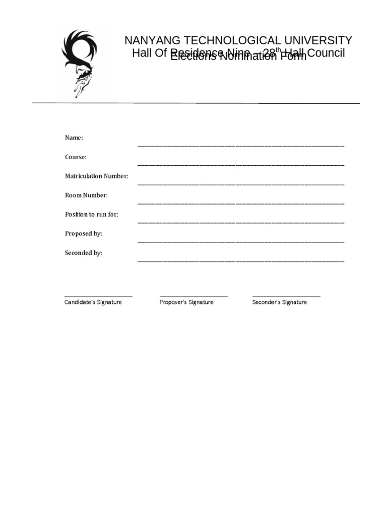 Uu28th Elections Nomination Form (Empty) | PDF