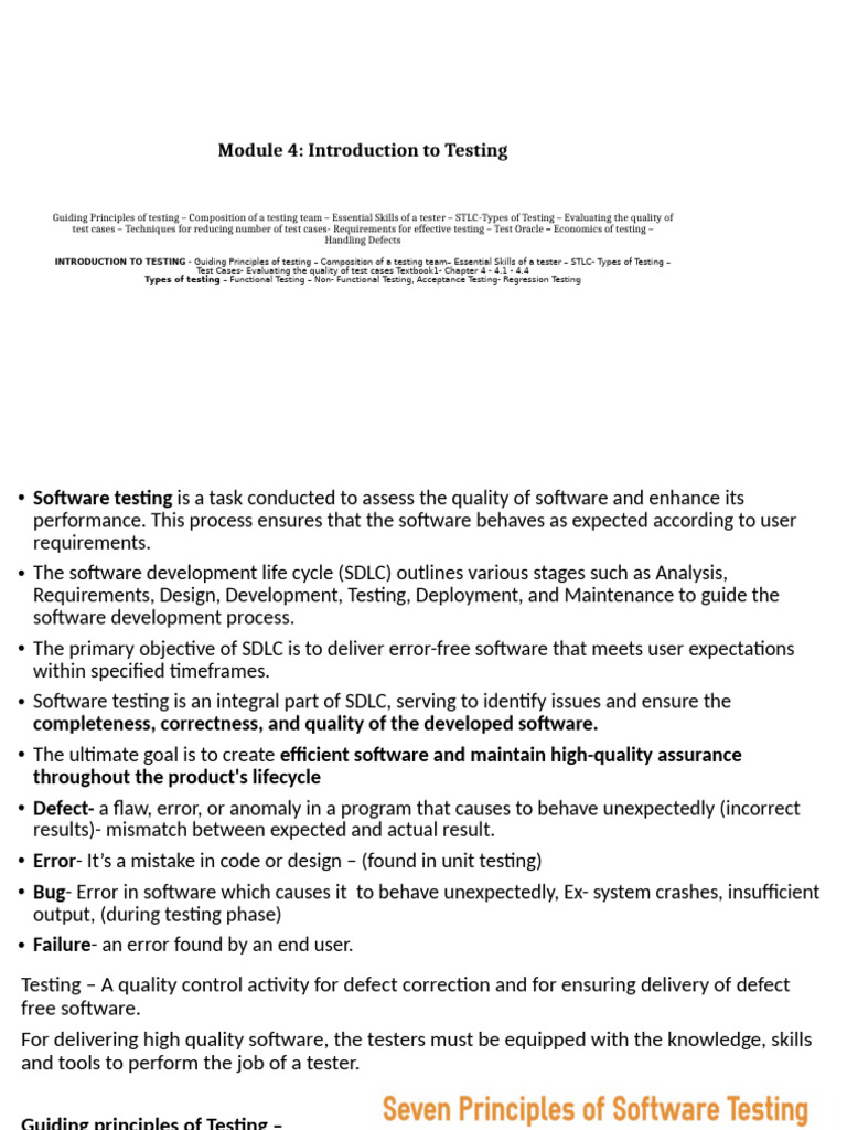 Software Testing Fundamentals and Techniques | PDF | Software Testing ...