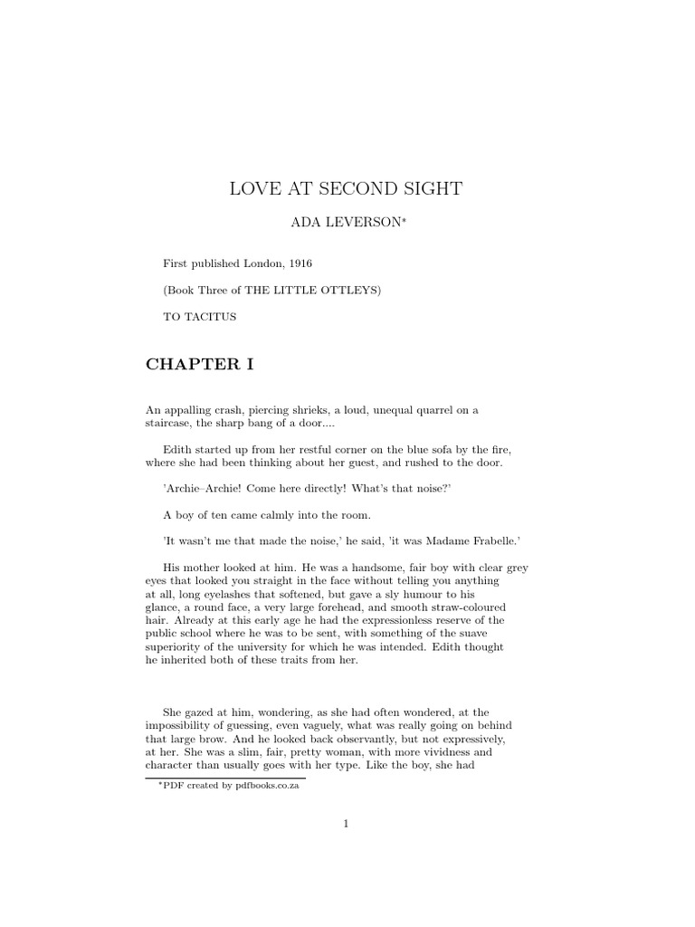 Ada LeversonLove at Second Sight PDF