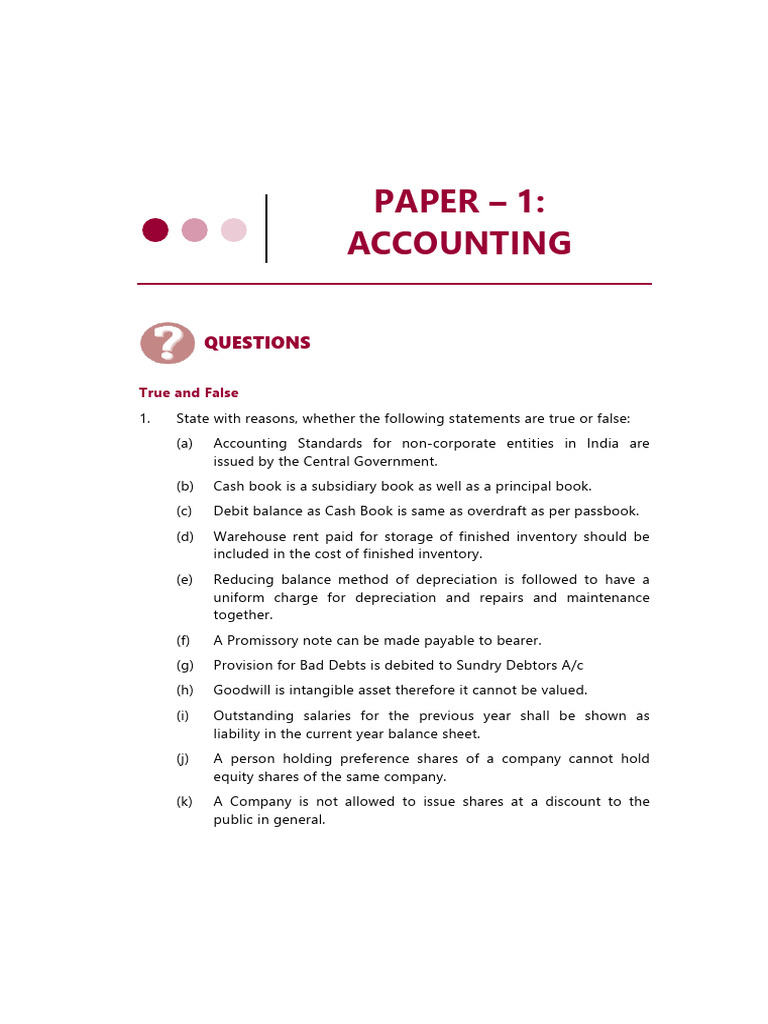 CA Foundation Accounts RTP May 2025 | PDF | Debits And Credits | Banks