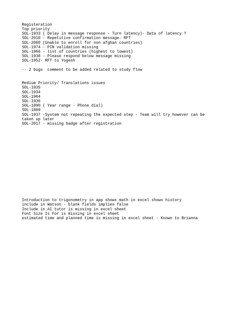 Bug Report and Translation Issues Summary | PDF