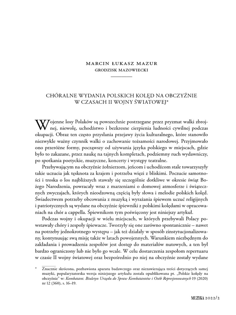 Chóralne Wydania Polskich Kolęd Na | PDF