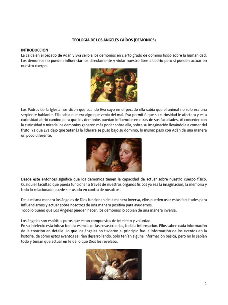 Teología de los Ángeles Caídos y Demonios | PDF | Exorcismo | Demonios