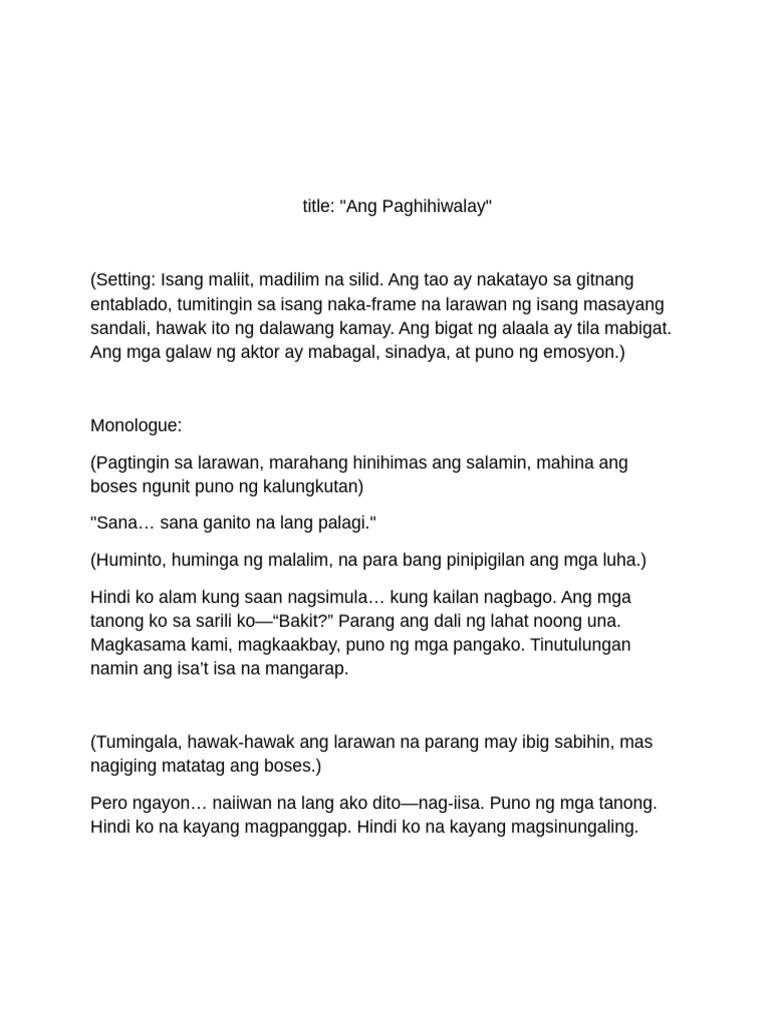 Monologue e | PDF