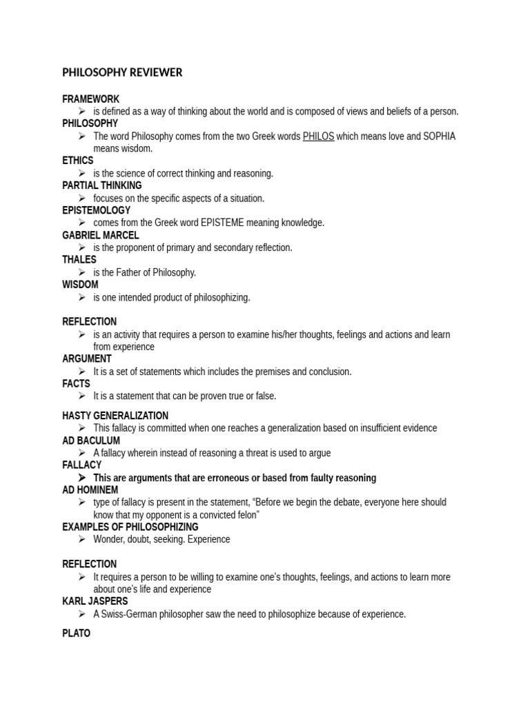 Philosophy Reviewer | PDF