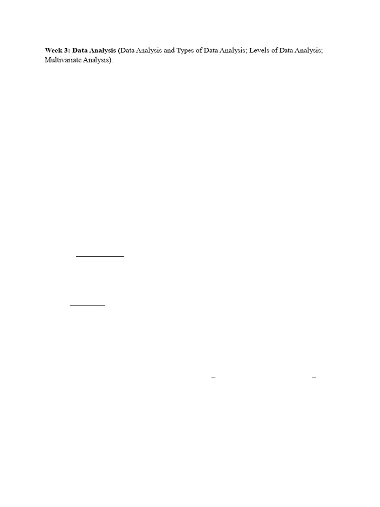 Week 3. Data Analysis and Its Types | PDF | Data Analysis | Statistics