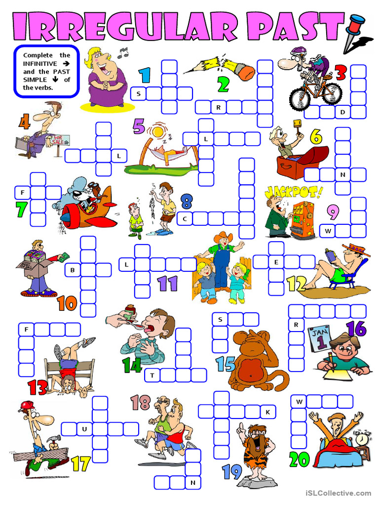 Crossword Puzzle - Verbs in Pictures | PDF