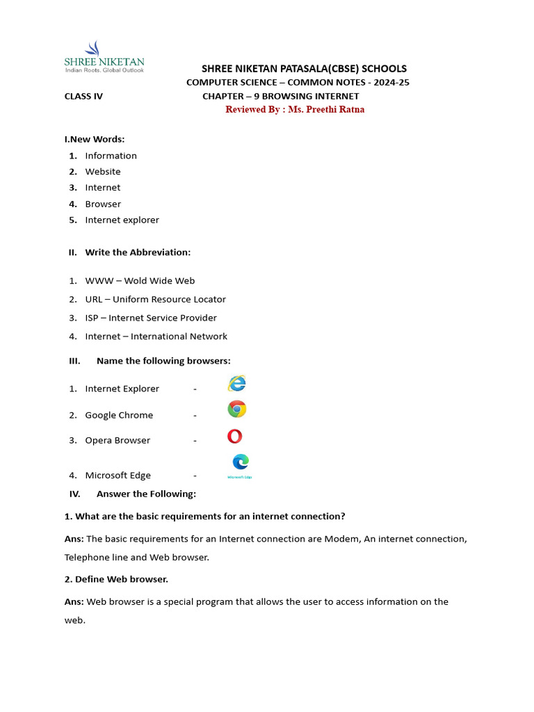 Class 4 Internet Browsing Guide | PDF