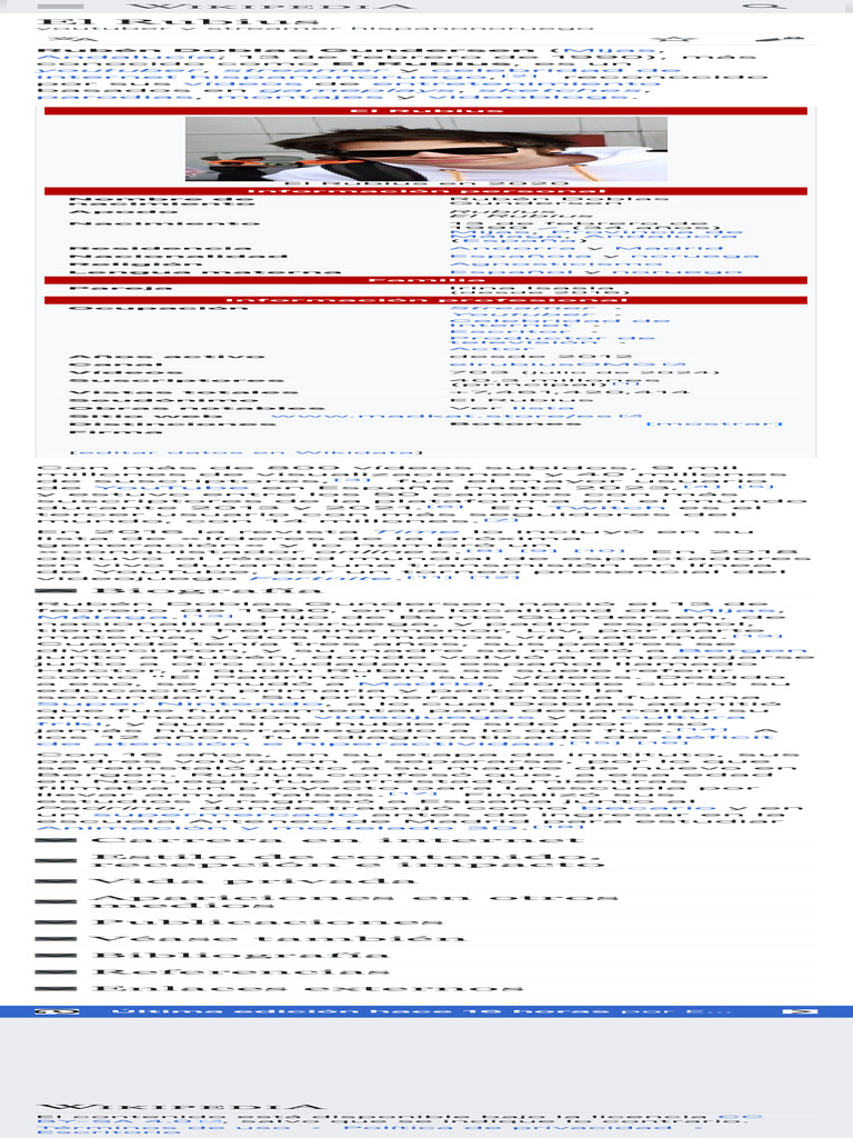 El Rubius - Wikipedia, La Enciclopedia Libre | PDF
