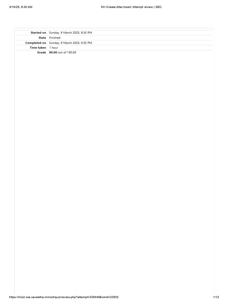 SQL Table Creation and Insertion Review | PDF | Data Management | Data ...