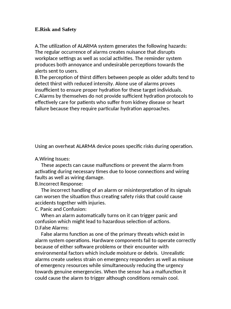 ALARMA System Risks and Safety Measures | PDF | Reliability Engineering ...