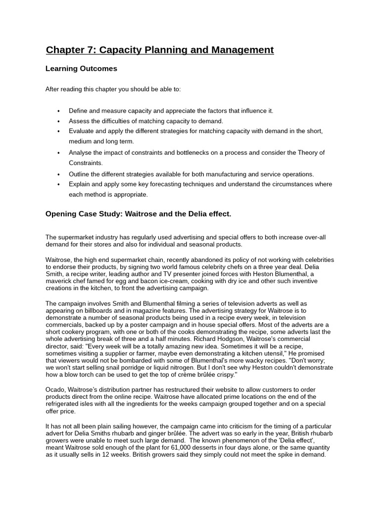 Capacity Planning and Demand Management | PDF | Wind Power | Electrical ...