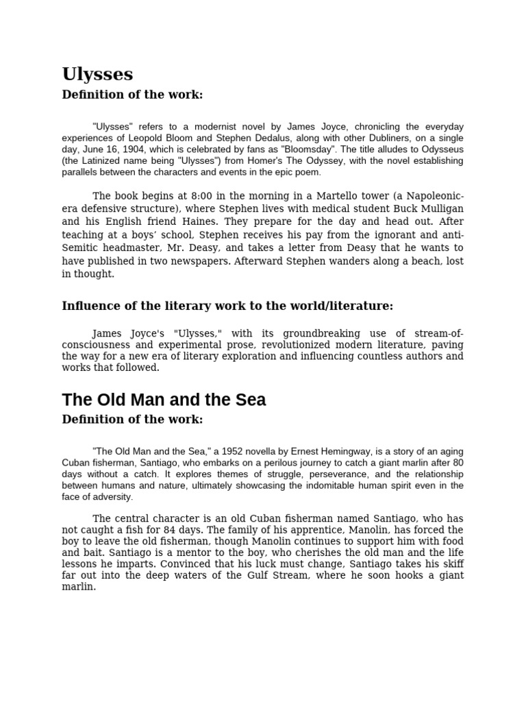 Key Themes in Classic Literature | PDF | Ulysses (Novel)
