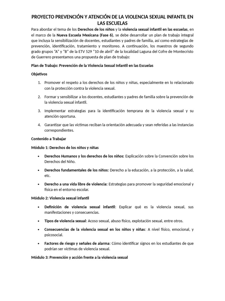 Prevención de Violencia Sexual Infantil | PDF | Violencia | Enseñando