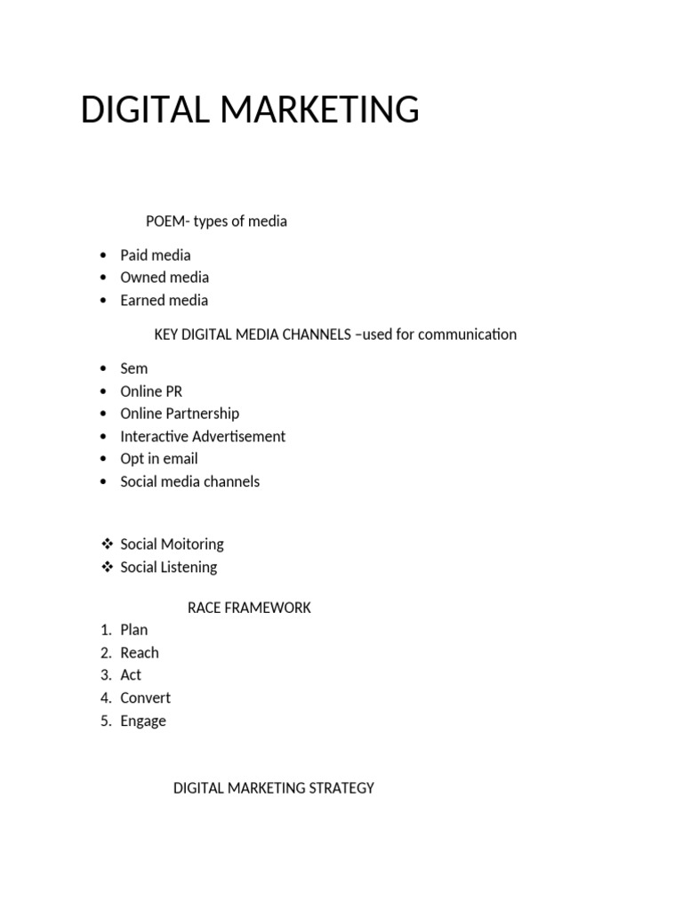 Digital Marketing Strategies Overview | PDF