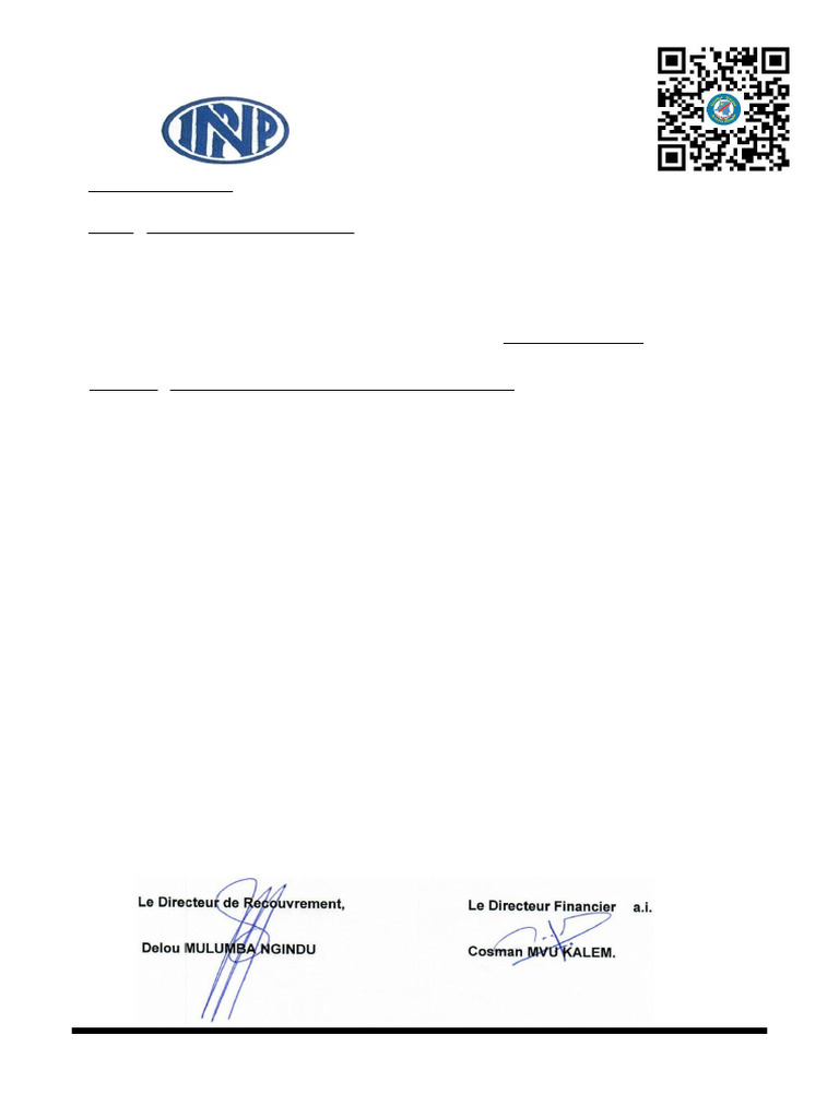 Certificat d'Immatriculation INPP | PDF