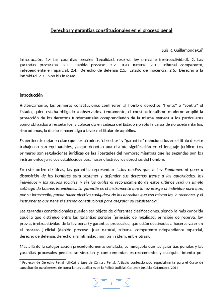 Derechos y garantías en el proceso penal | PDF | Debido al proceso | Juez