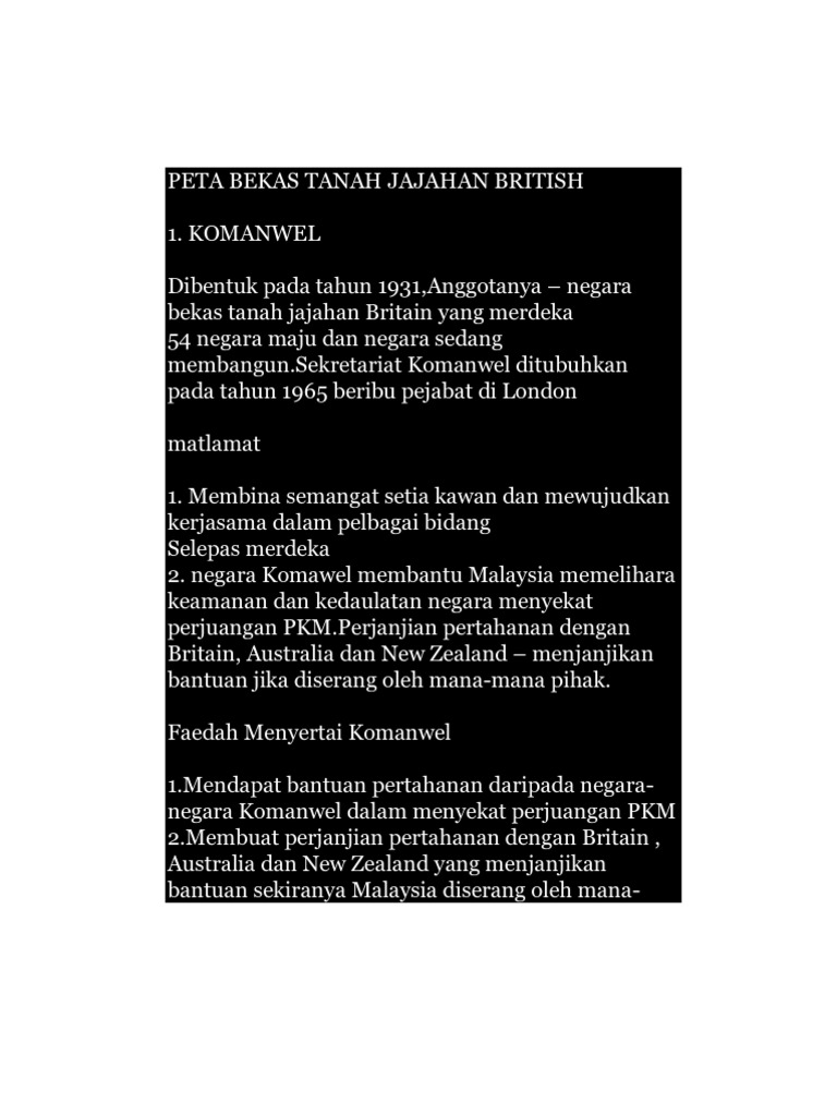 Peta Bekas Tanah Jajahan British Pdf