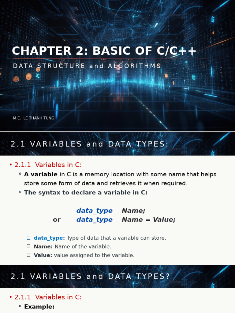 Chapter 2 - Basic of C - Variable Data Types | PDF | Data Type ...